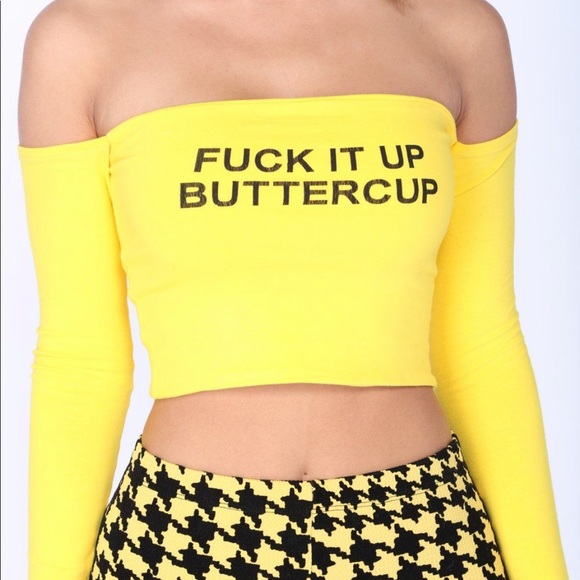 Tops - Fuck it up buttercup crop top 🔥